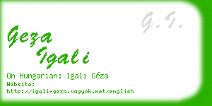 geza igali business card